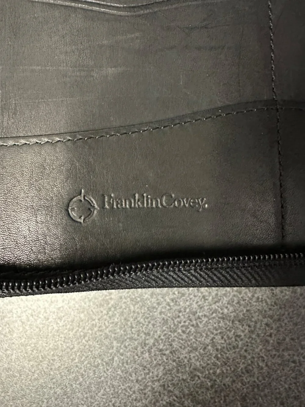 Franklin Covey Vintage Leather 7 Ring Binder Organizer Personal Planner Black